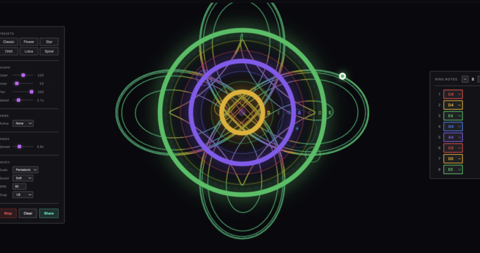 Doodle generative compositions in your browser with Musical Spirograph