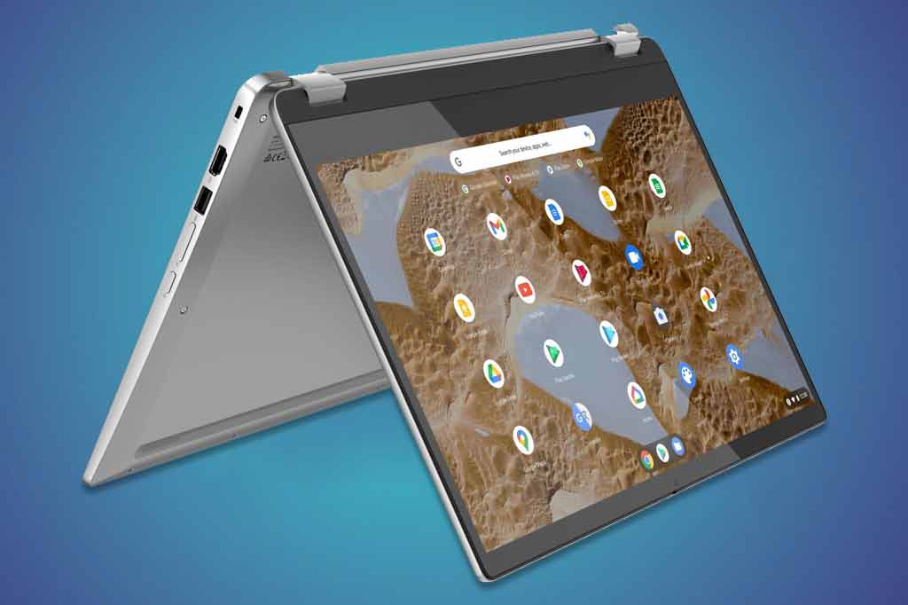 Lenovo IdeaPad Flex 3 on blue background