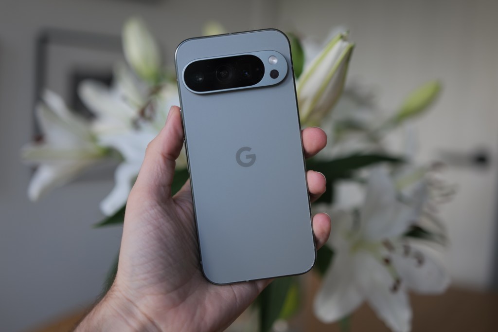 Back of Google Pixel 9 Pro in hand