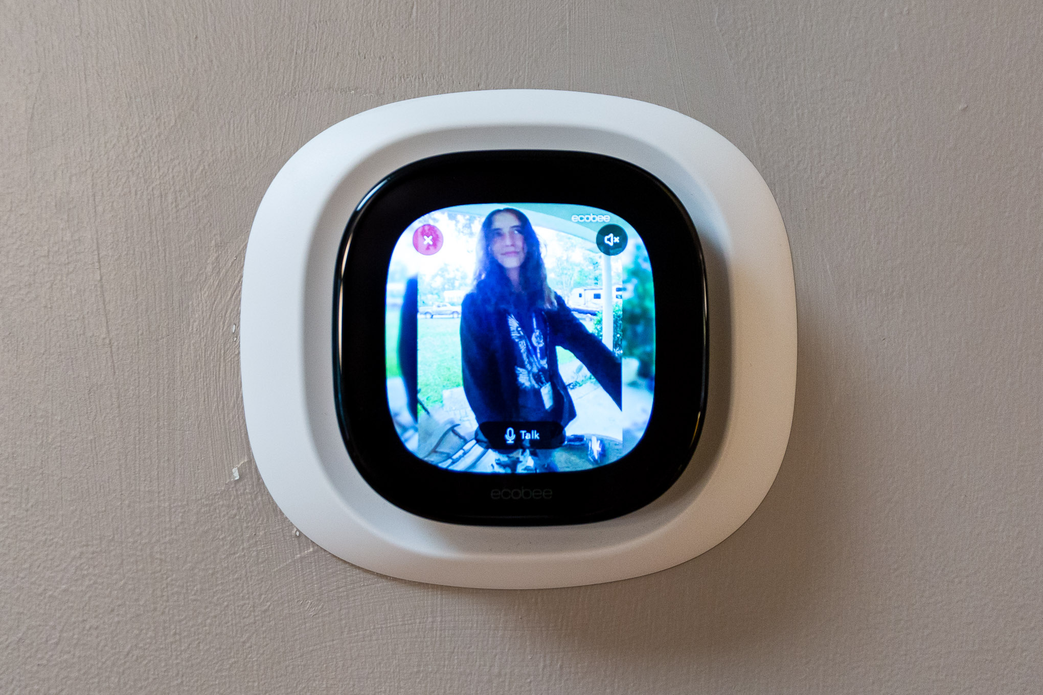 You can view your Ecobee doorbell feed from your Ecobee thermostat.