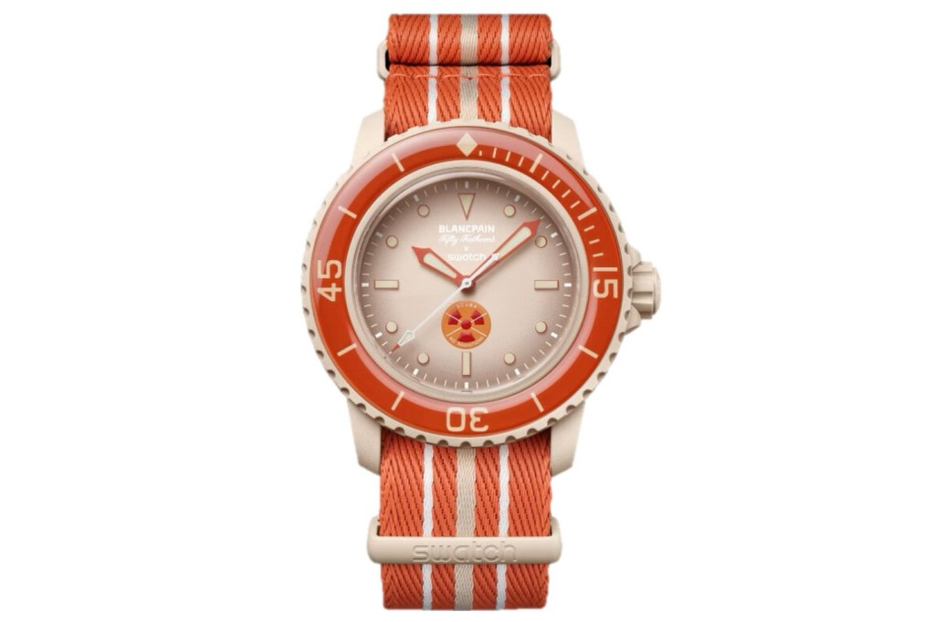 Swatch Scuba Fifty Fathoms on a white background