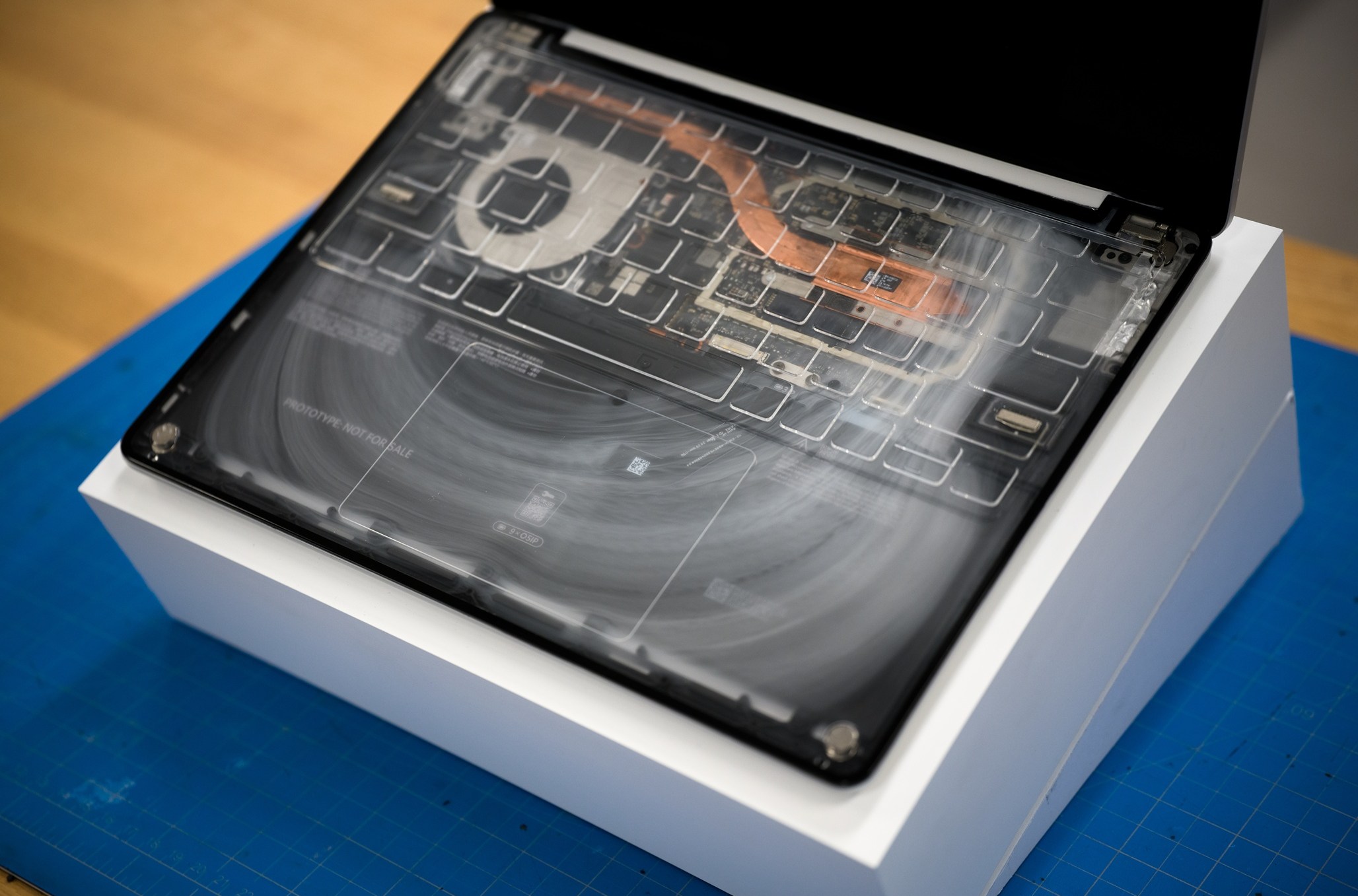 The smoke test lets Surface engineers see how airflow is working on a Surface Laptop 13-inch.
