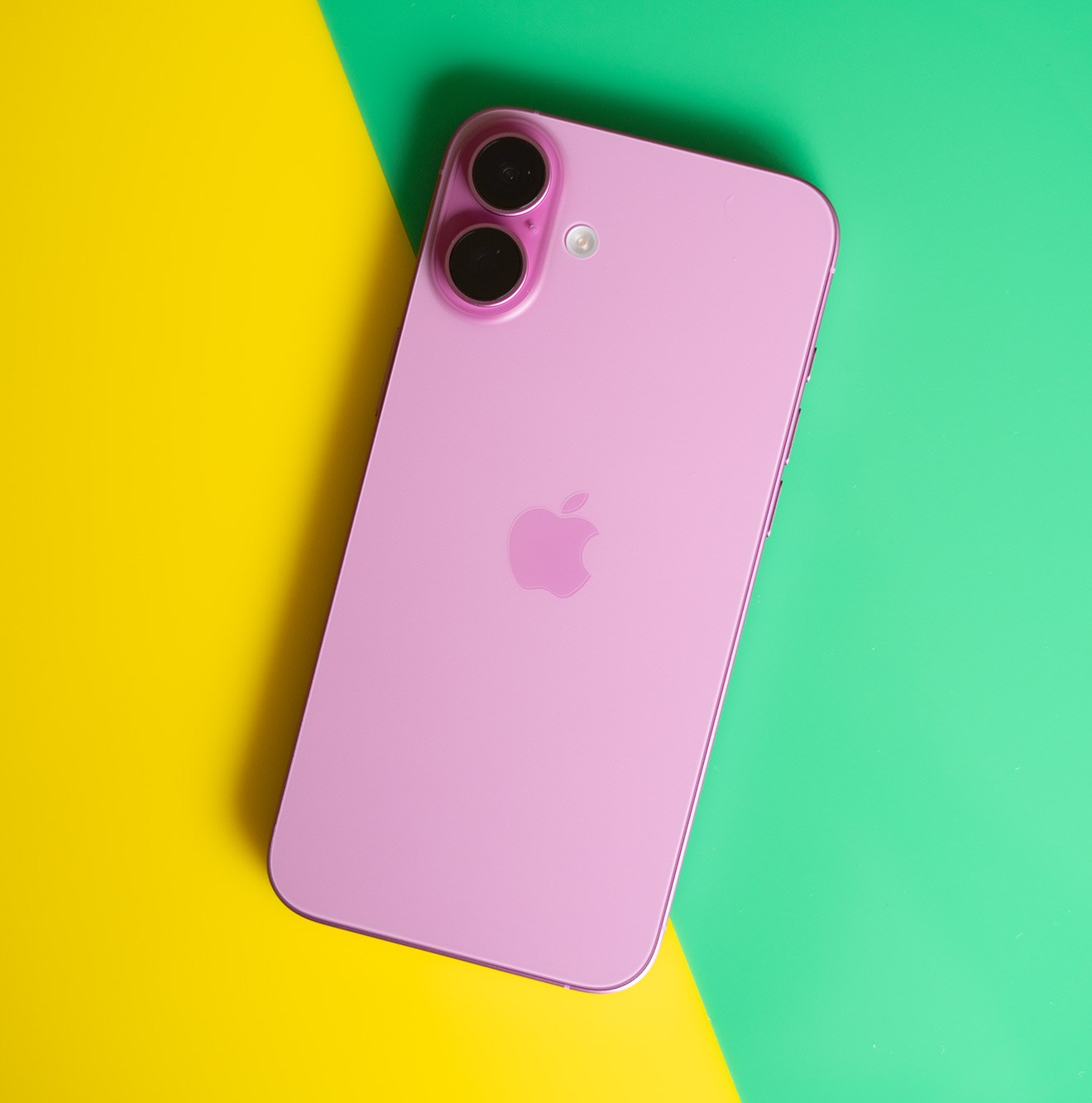 iPhone 16 Plus in pink.