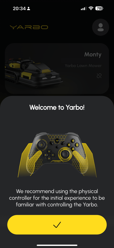 Yarbo Controller Set-Up Screenshot