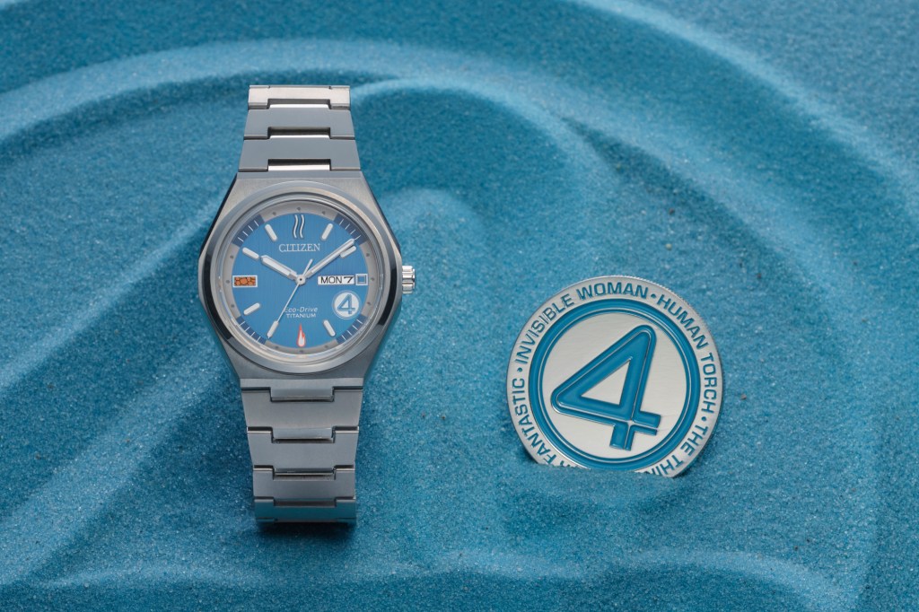 The Fantastic Four Marvel Citizen watch on blue sand