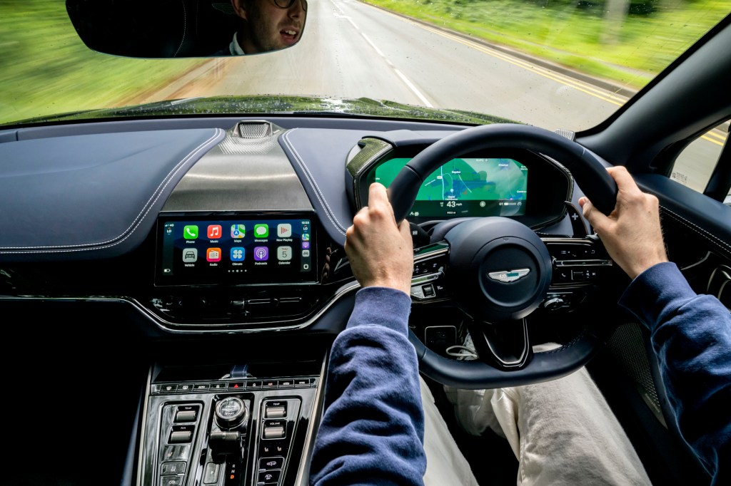 Showing two Apple CarPlay Ultra screens