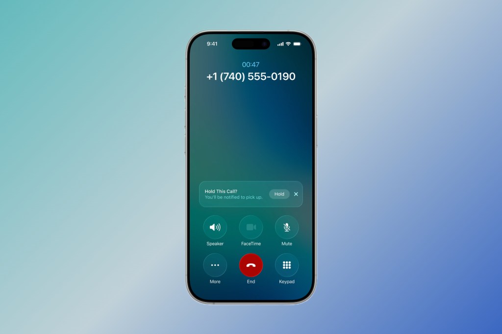 Example of Hold Assist being used in iOS 26
