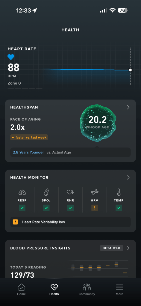 Whoop Healthspan Screenshot