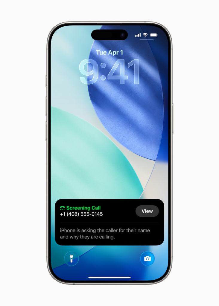 Call Screening notification in iOS 26