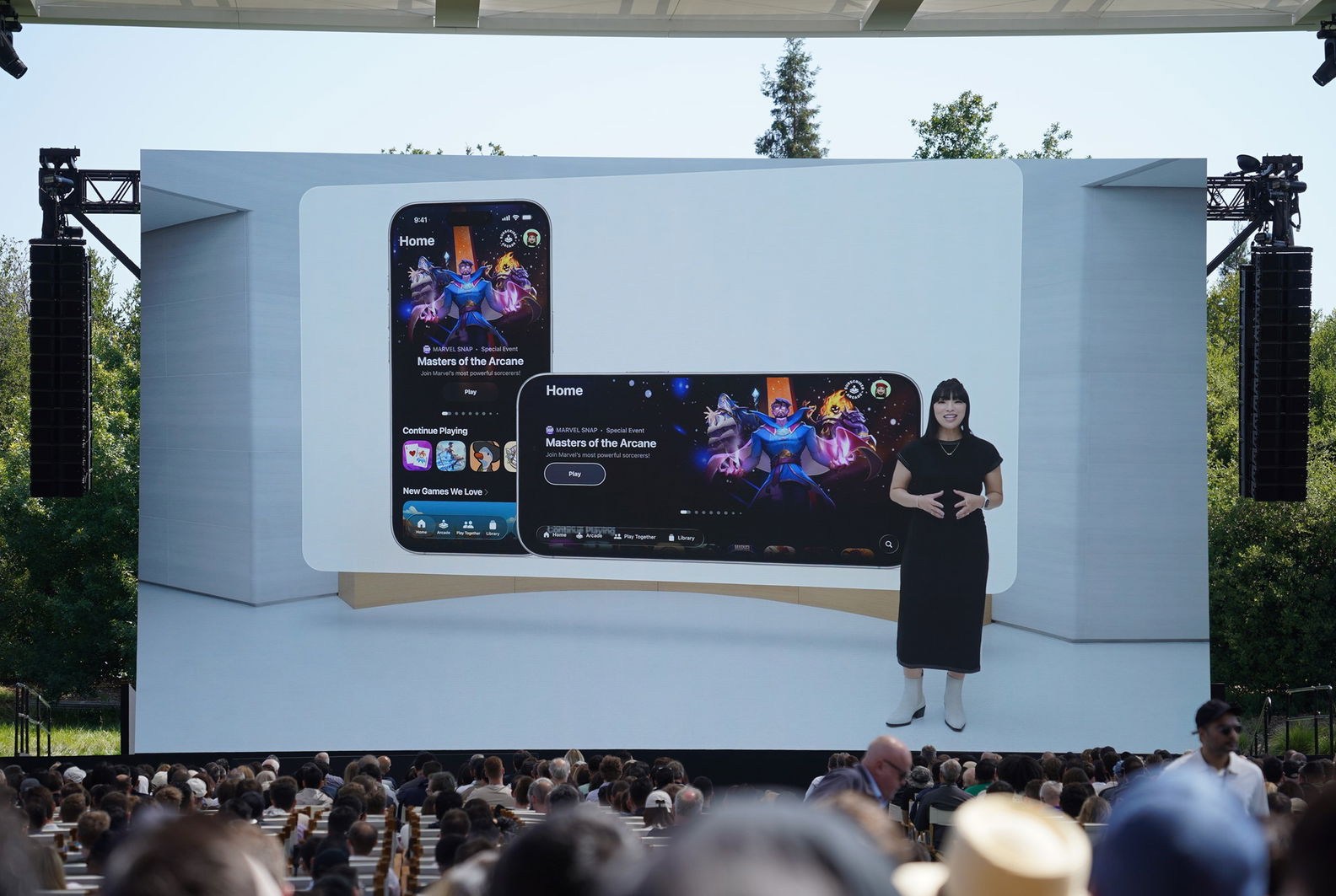 A photo of Apple’s new Games app for iOS 26.