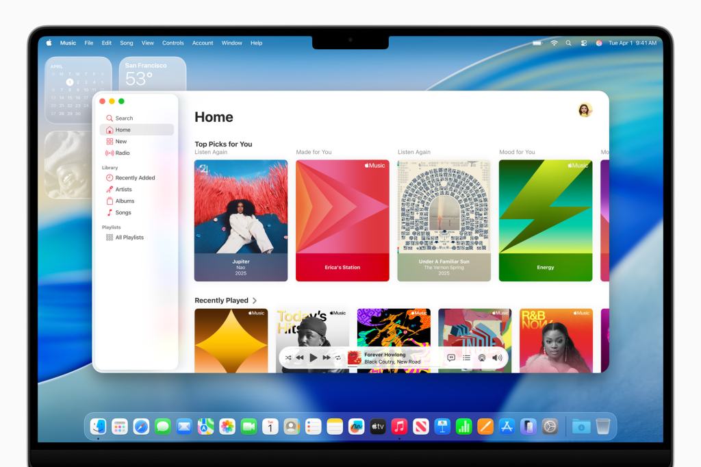 Liquid Glass in macOS 26 app