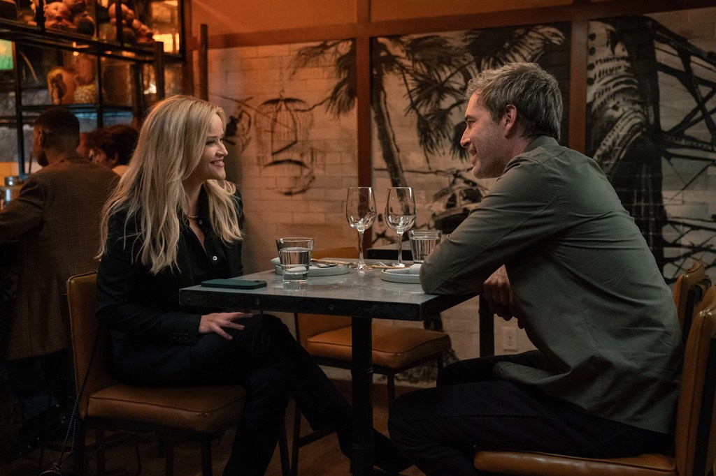 Reese Witherspoon and Mark Duplass in The Morning Show season 4, on Apple TV+