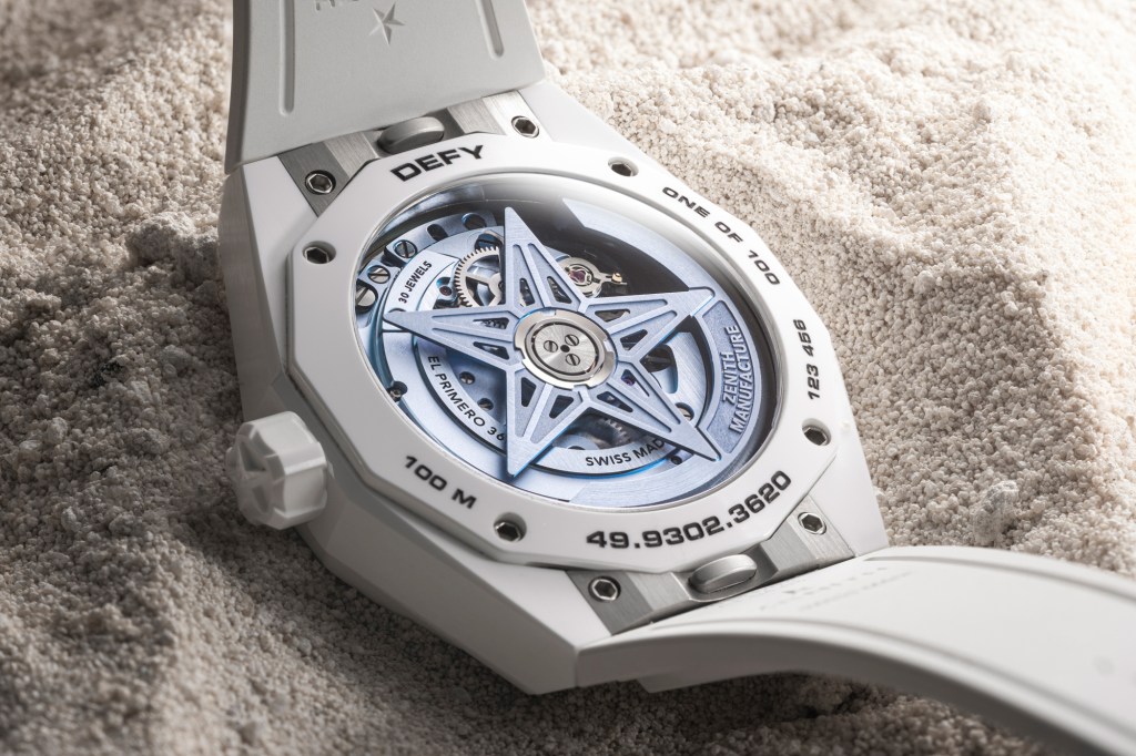 Zenith Defy Skyline White Surfer caseback