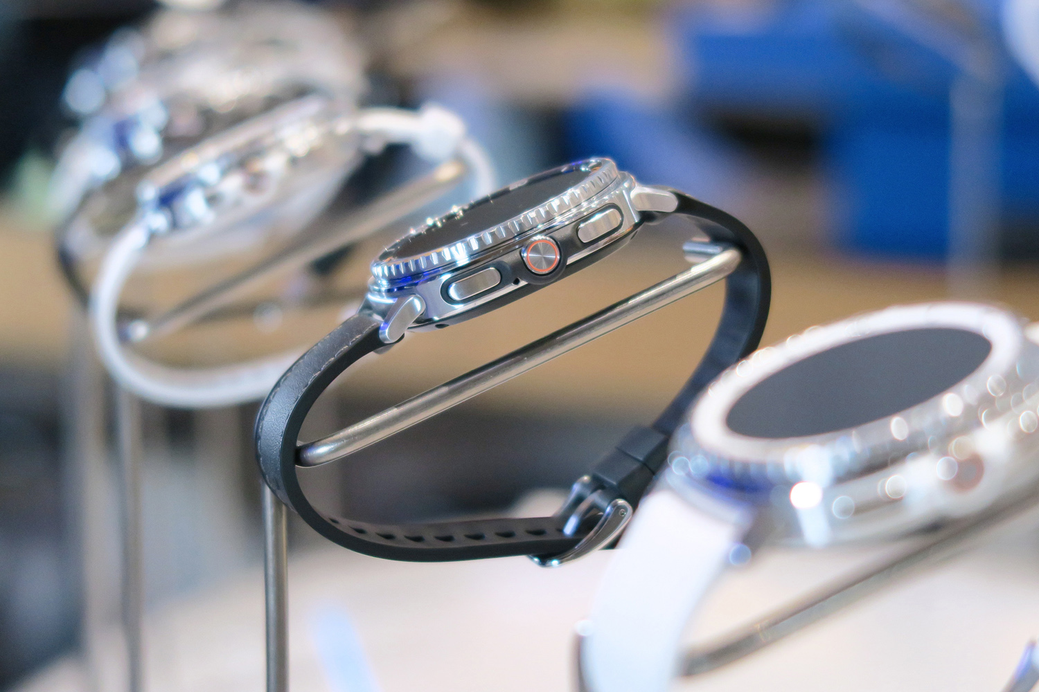 Samsung Galaxy Unpacked July 2025 hands on Galaxy Watch 8 Classic perspective stand