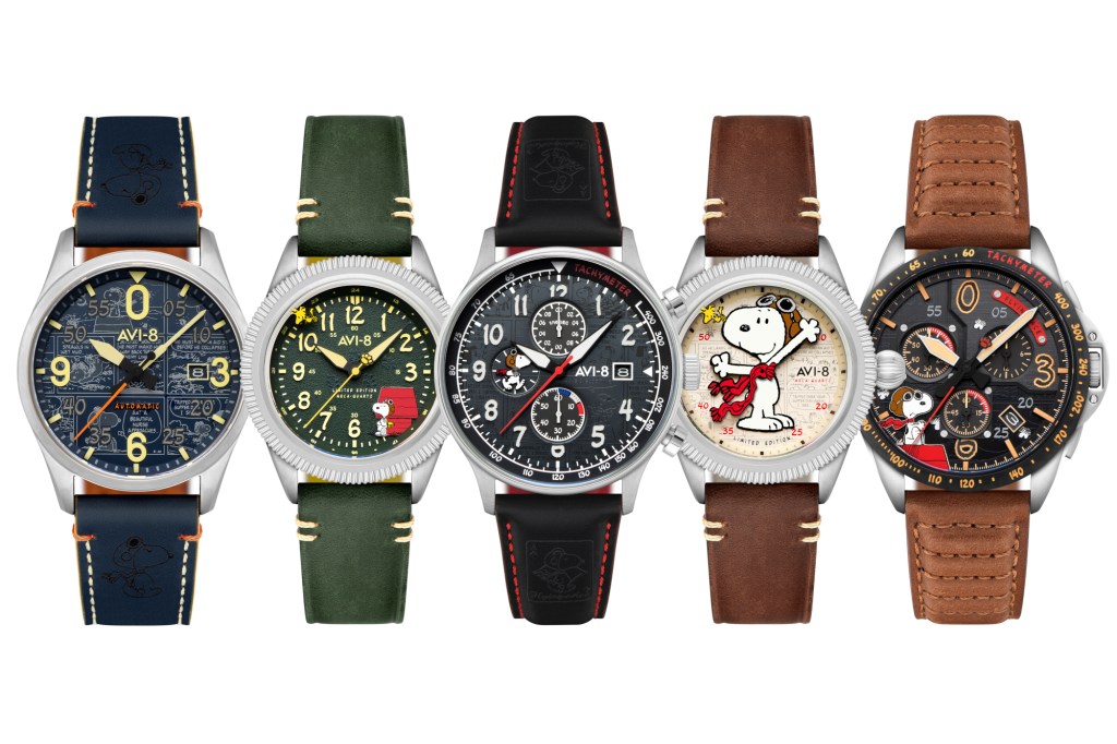 Snoopy Flying Ace Avi-8 collection on white background