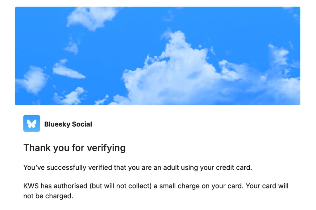 Bluesky Social verification confirmation
