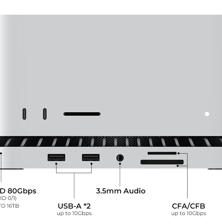 Mac Studio with RayCue base under it.