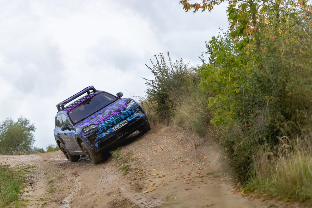 Porsche Cayenne electric prototype rock climb