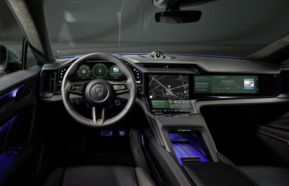 Porsche Cayenne electric prototype steering wheel