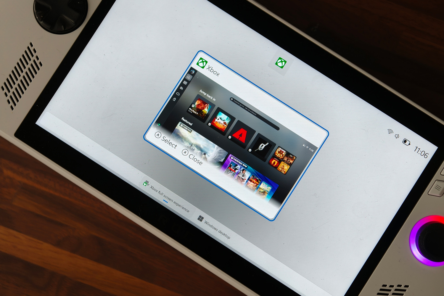 Asus Xbox ROG Ally review full screen