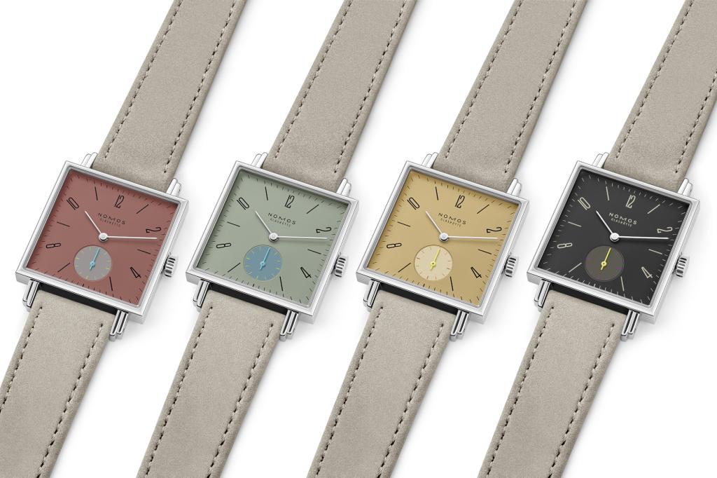 NOMOS Glashuette Tetra  collection on white background