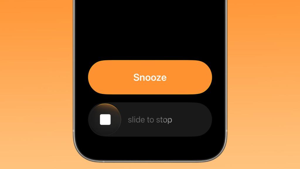 iOS 26.1 beta alarm screen showing the new slide to turn off screen