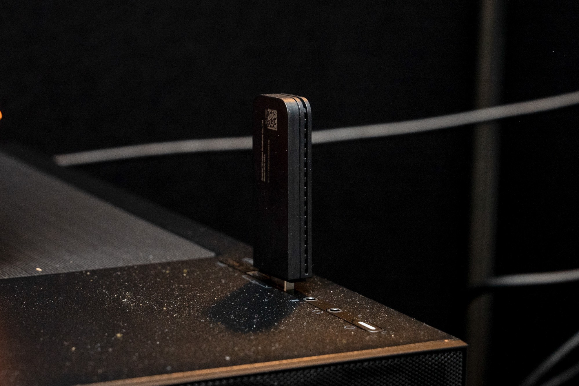 Valve’s Steam Frame Wireless Adapter plugged into a PC.