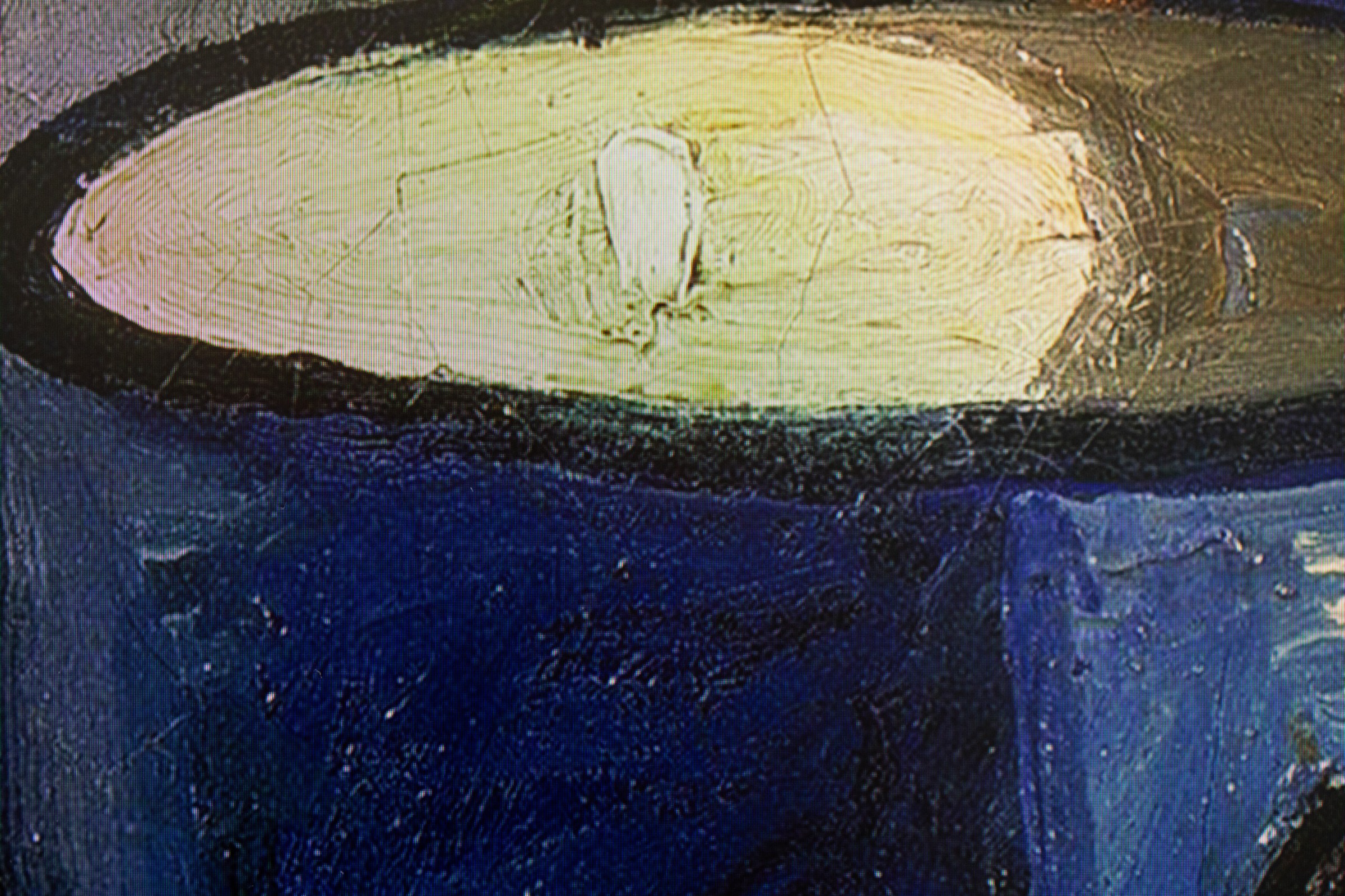 A closeup of the Hisense CanvasTV displaying a piece of art.