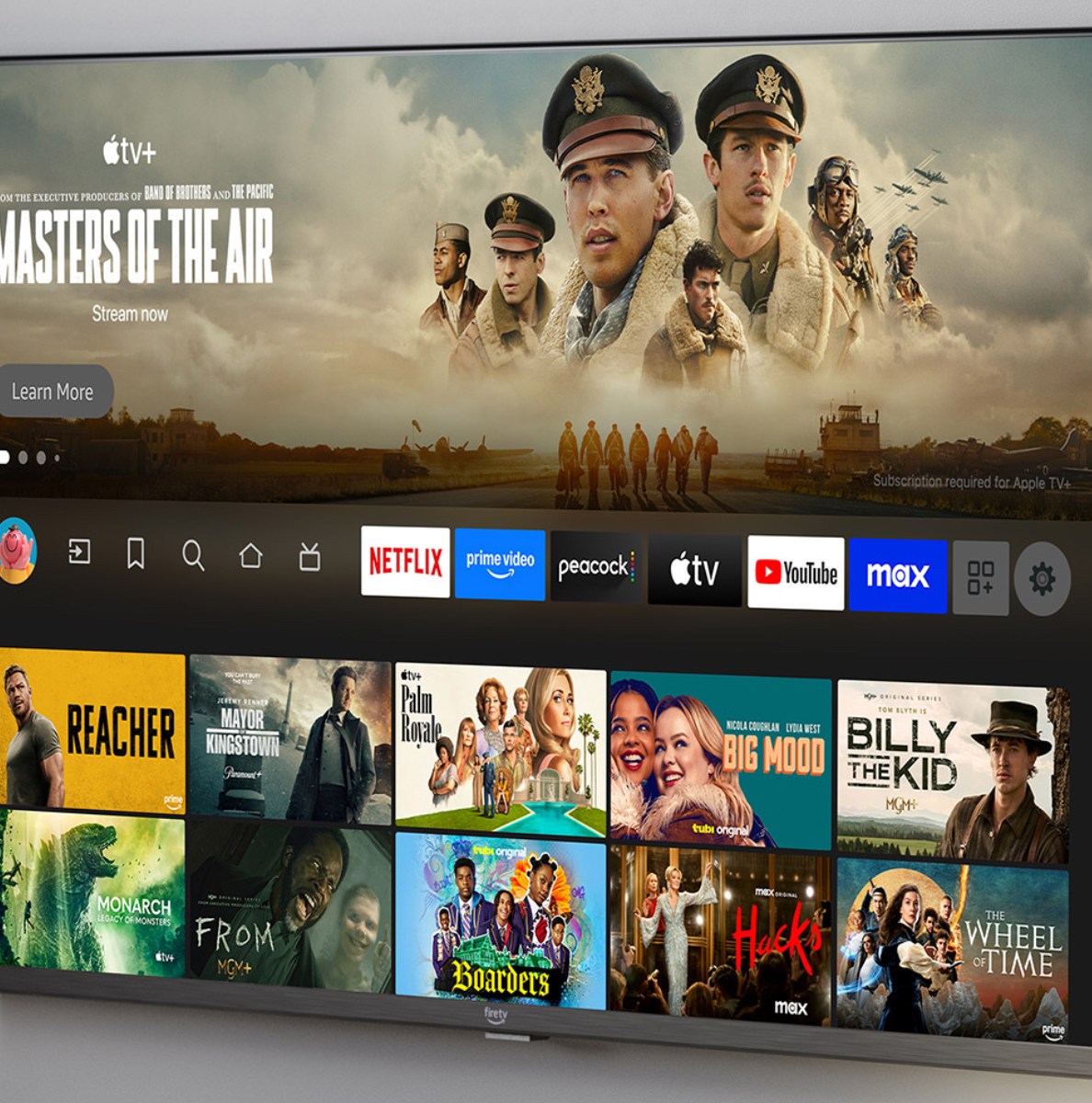 Amazon’s 4-Series 4K TV mounted onto a wall.