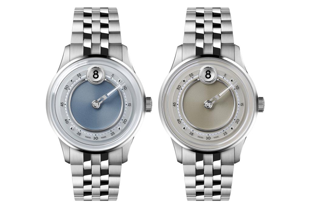 Christopher Ward C1 Jump Hour Mk V models on white background