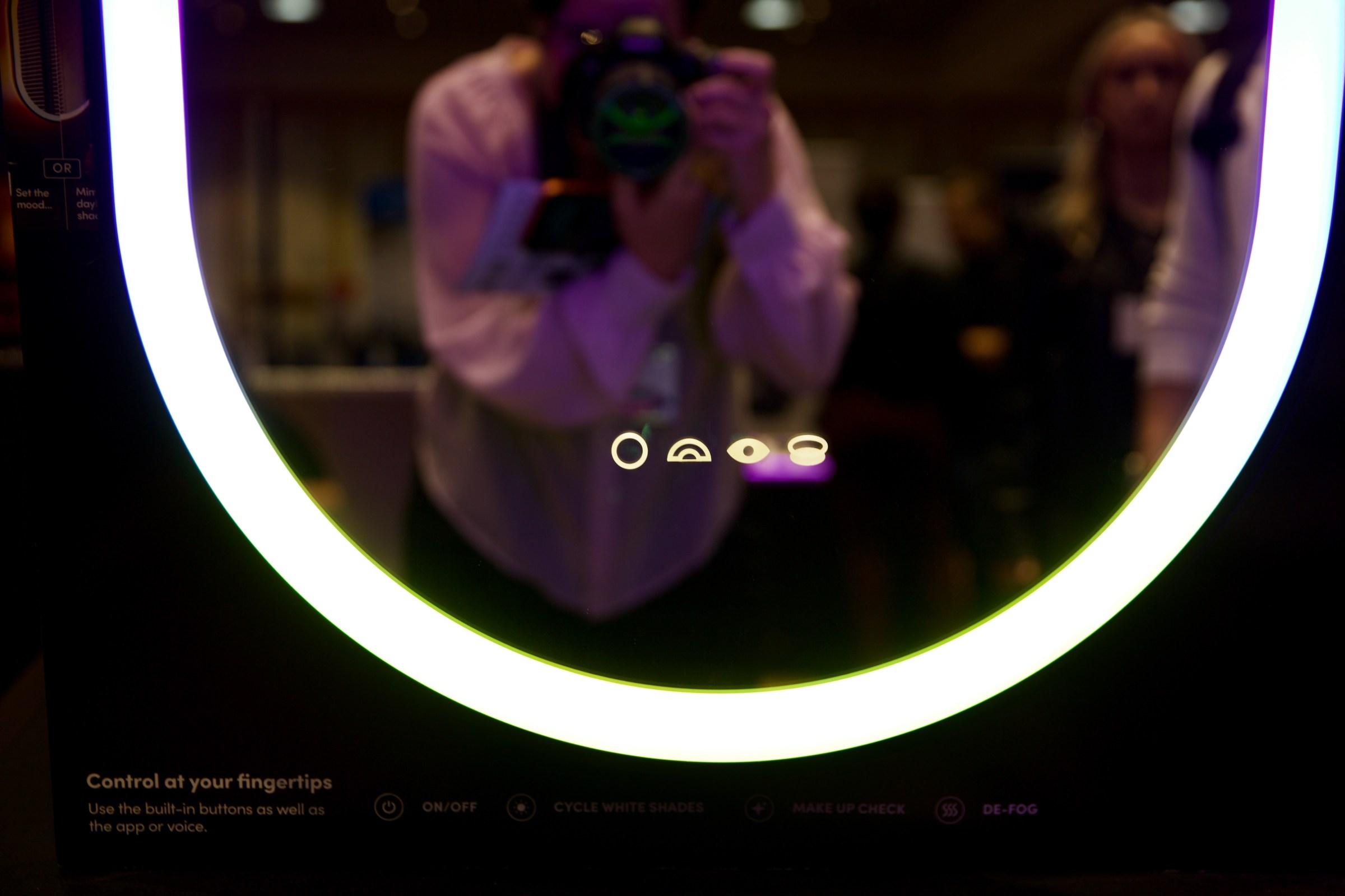 <em>Four buttons control the light and other smart home devices.</em>