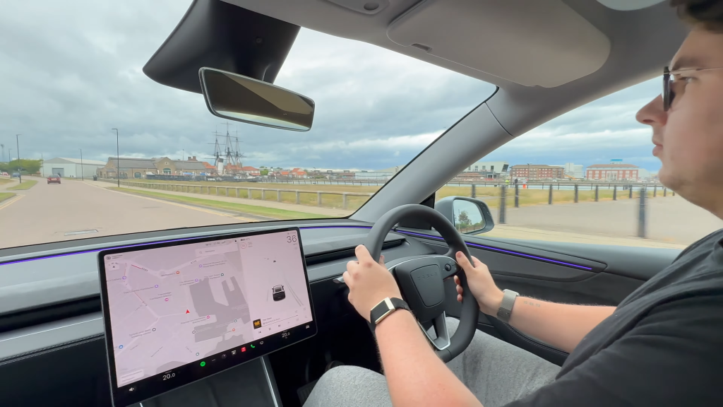 Inside the front of the Tesla New Model Y