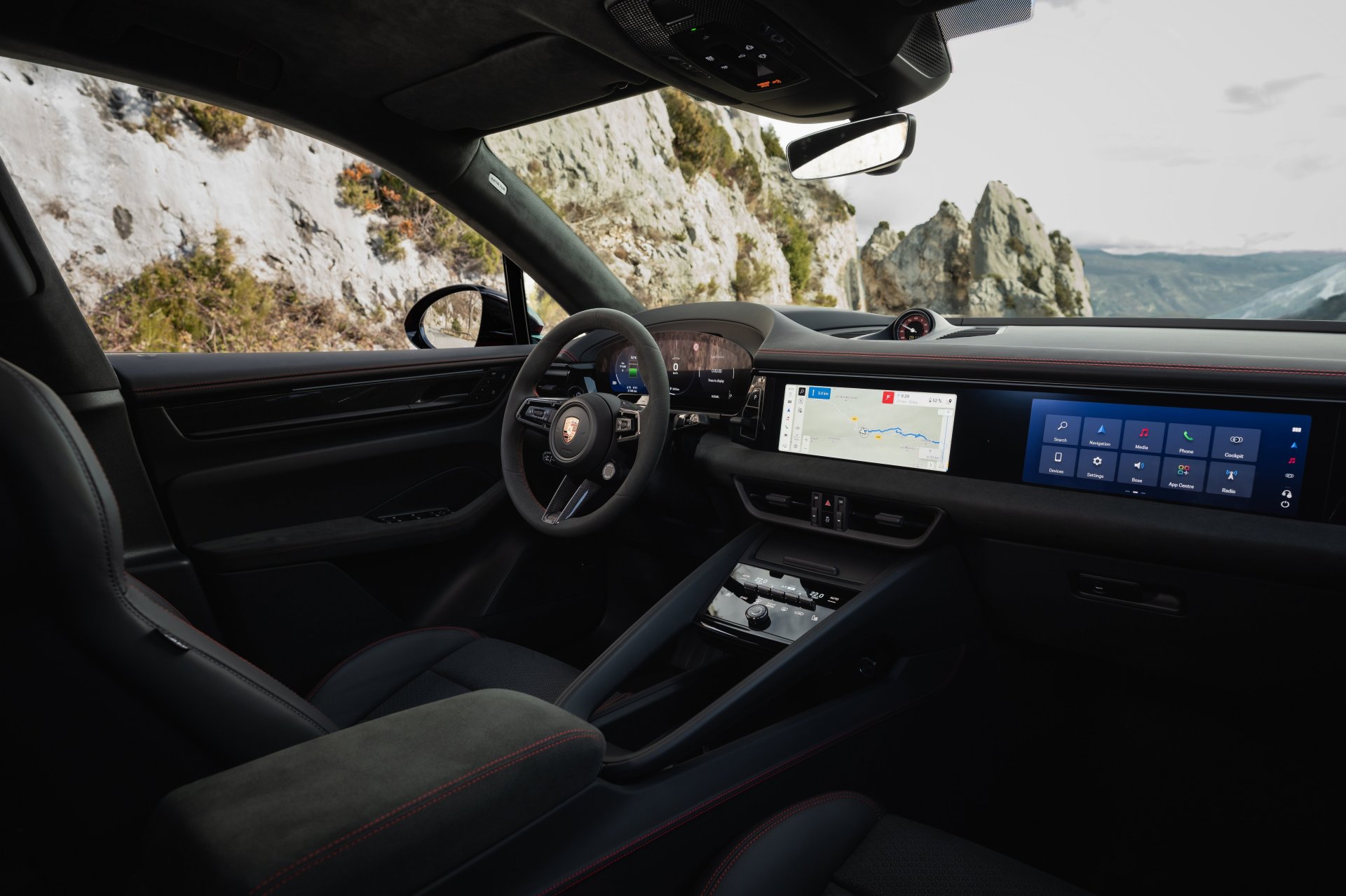 Porsche Macan GTS EV review cockpit