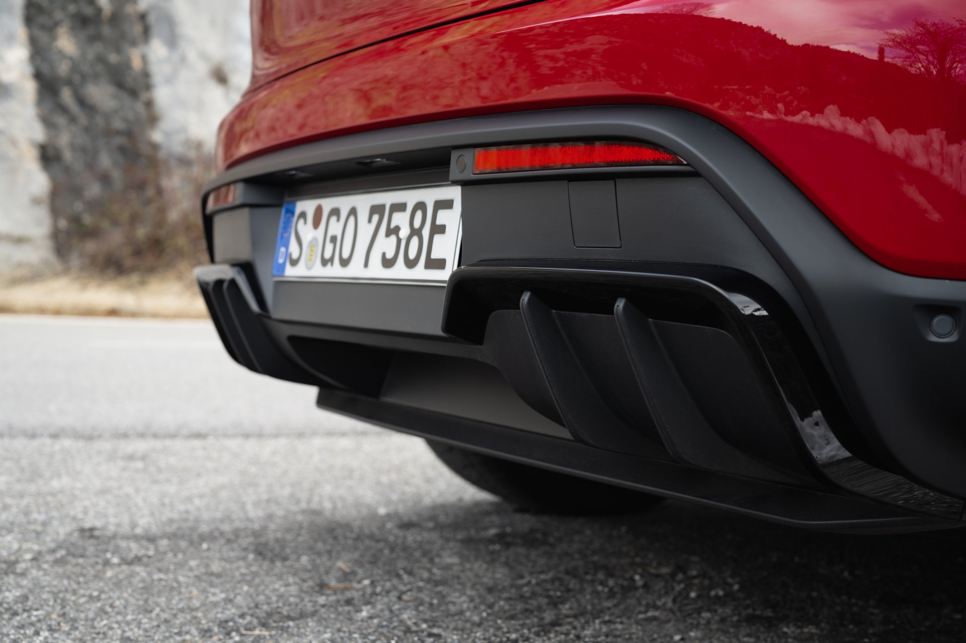 Porsche Macan GTS EV review rear diffuser