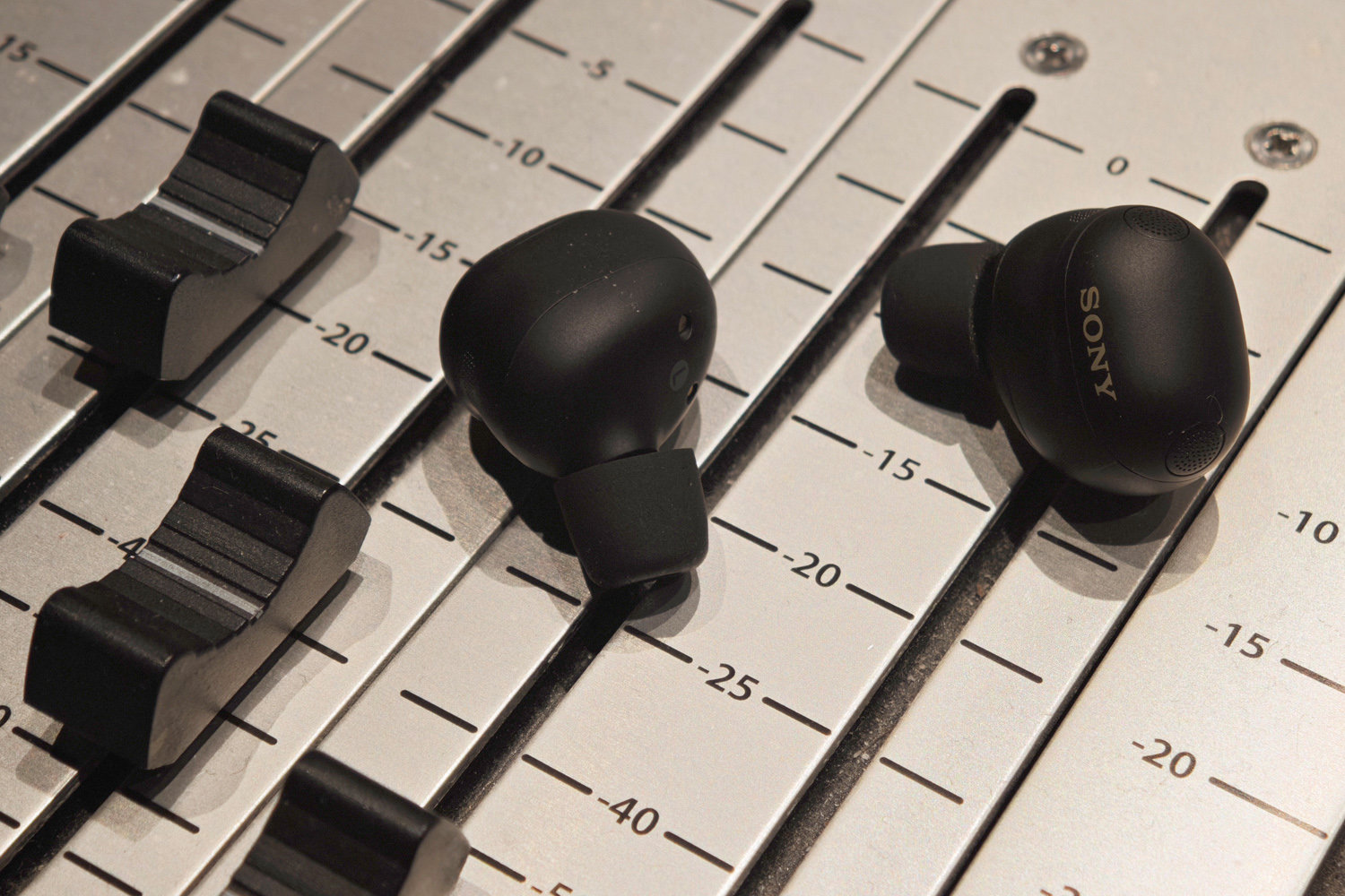 Sony WF1000-XM6 review buds close-up