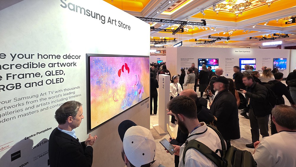The Samsung S95H OLED TV on display at CES 2026.