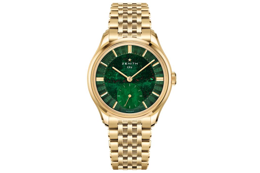 G.F.J. Yellow Gold with Bloodstone Dial on white background