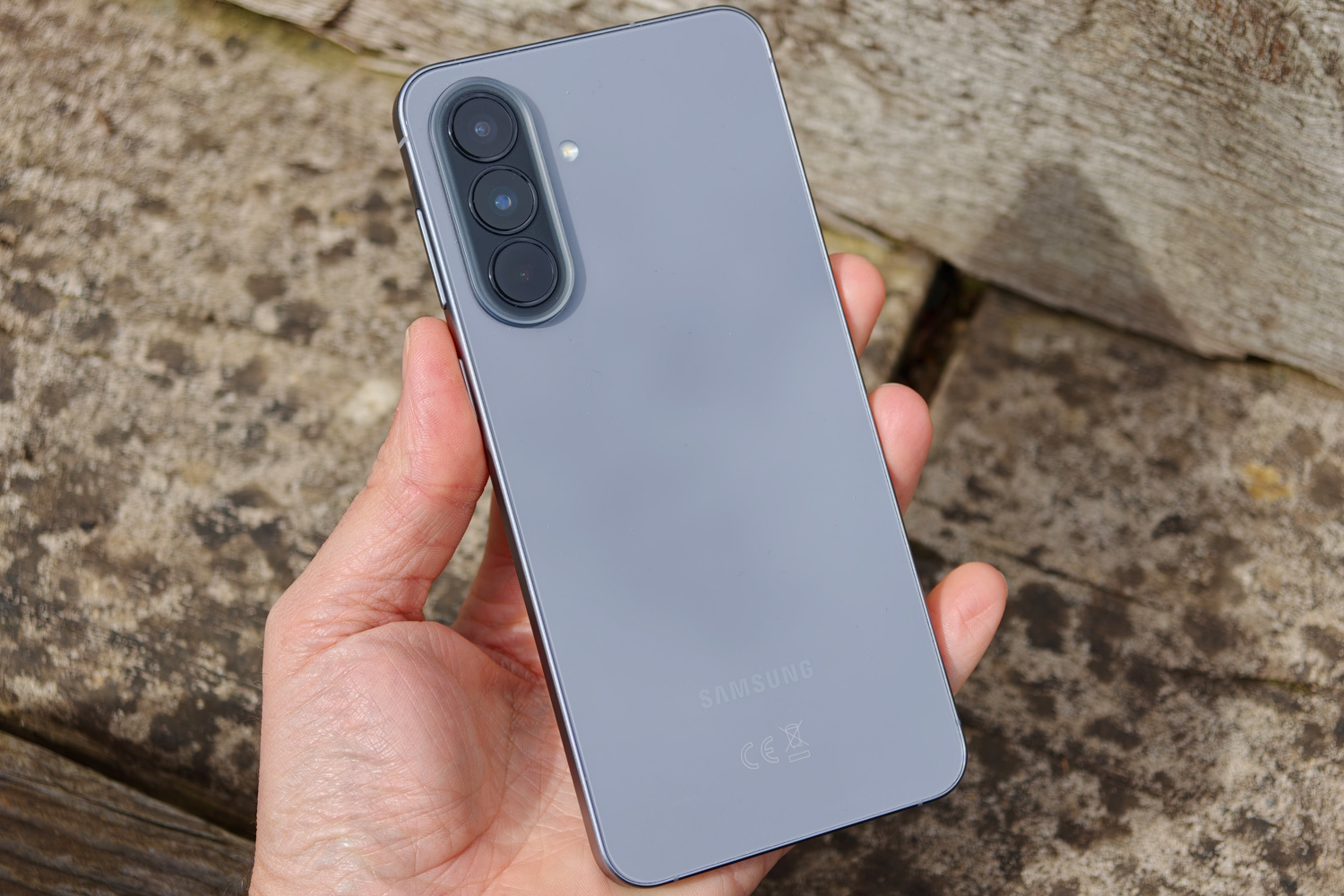 Samsung Galaxy A57 review in hand rear