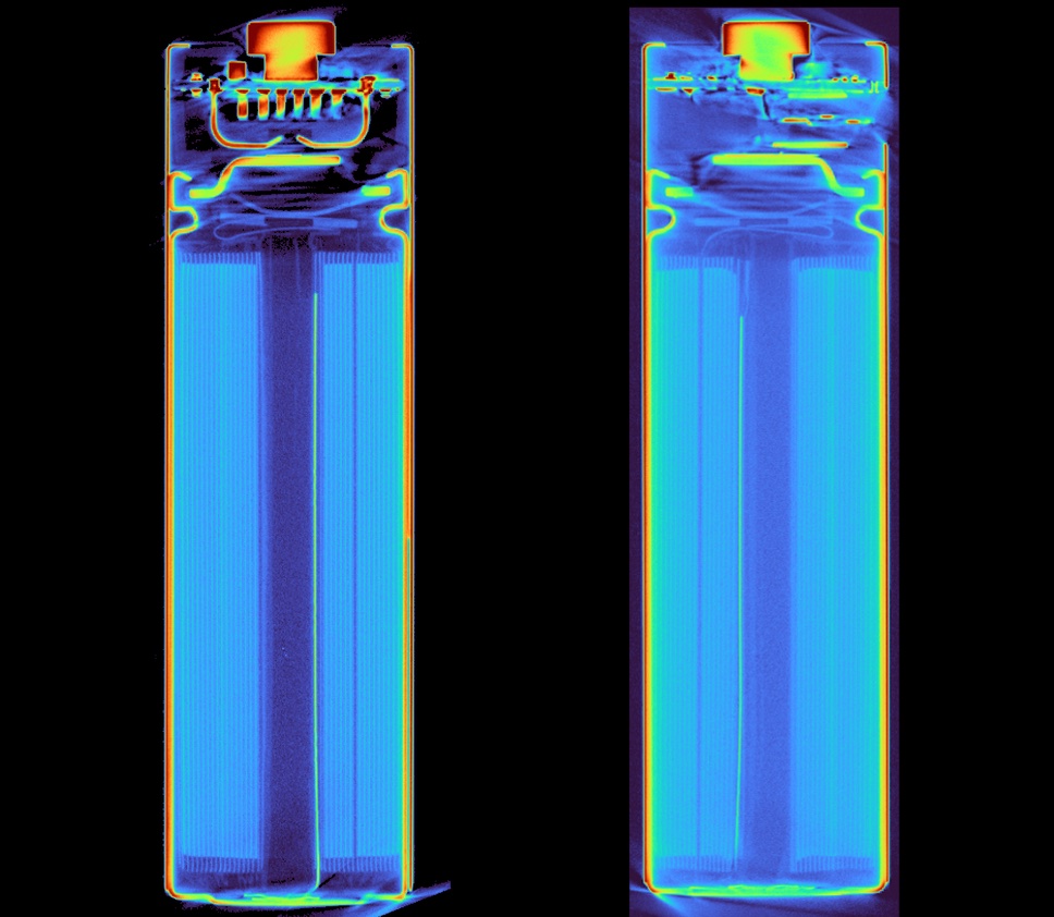 The first Nitecore that Lumafield scanned (left) looked great, but quality was inconsistent.