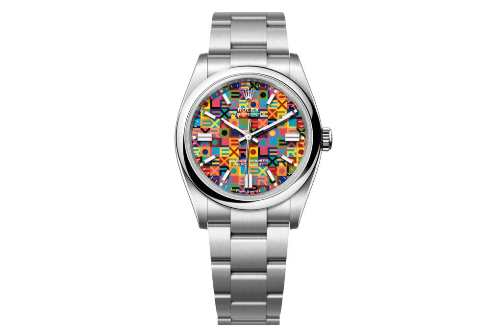 Oyster Perpetual 36 (Jubilee motif dial) on white background