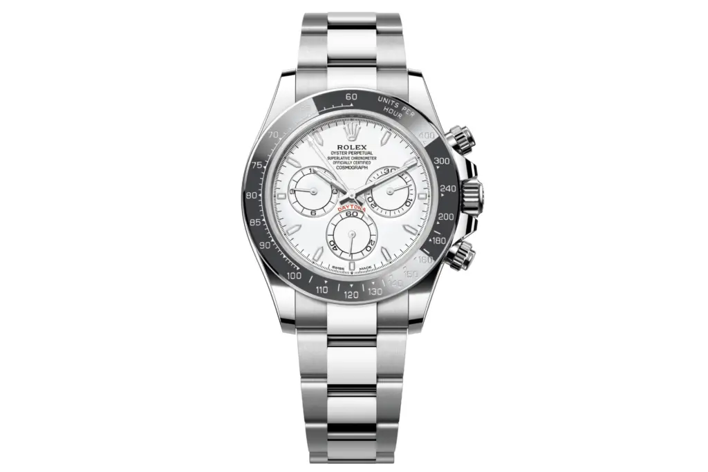 Cosmograph Daytona in Oystersteel and Platinum on white background
