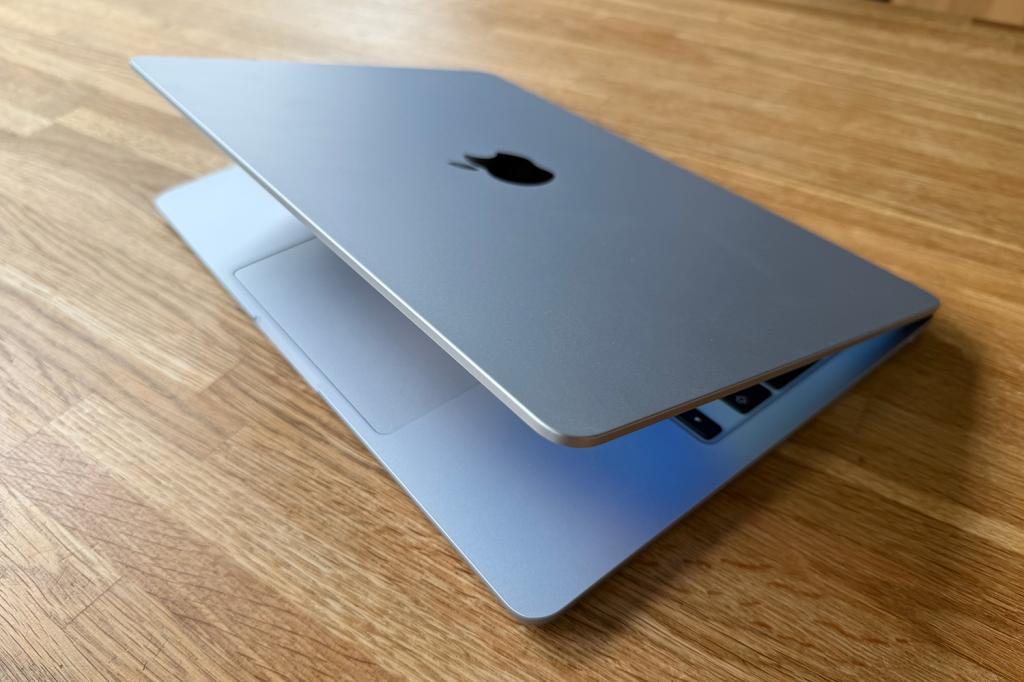 MacBook Air M5 with lid partially open