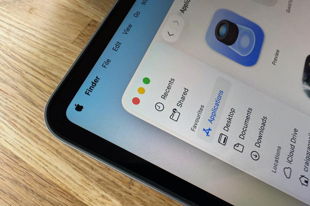 Corner of the screen