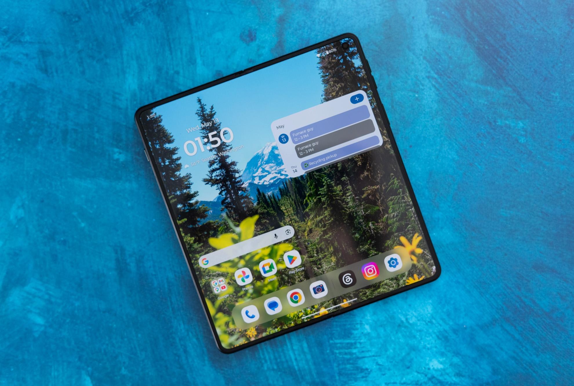 Motorola Razr Fold showing inner screen