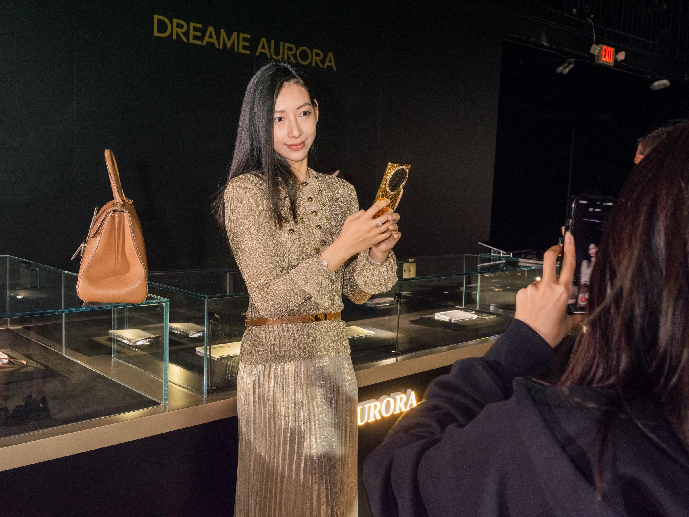 An Influencer with a Dreame Smart Phone at the Dreame NEXT event during the Silicon Valley Summit at the Palace of Fine Arts on April 29, 2026 in San Francisco, CA.