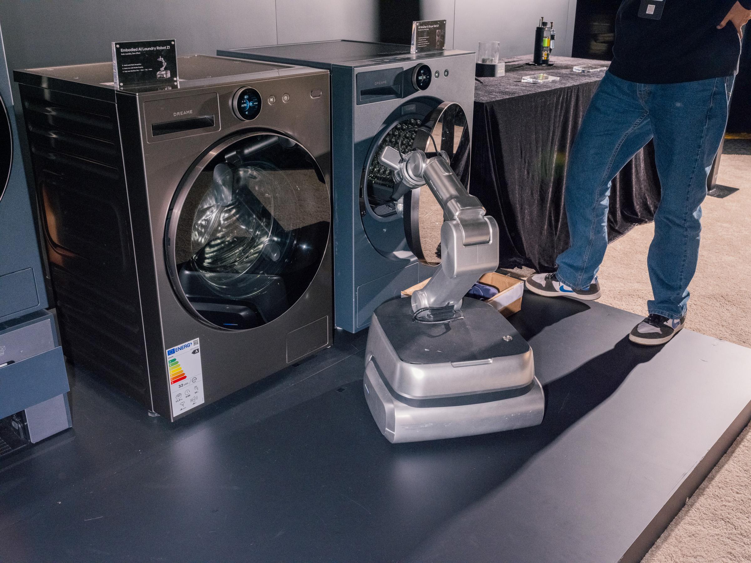 The Laundry Care robot with robotic arm at the Dreame NEXT event during the Silicon Valley Summit at the Palace of Fine Arts on April 29, 2026 in San Francisco, CA.