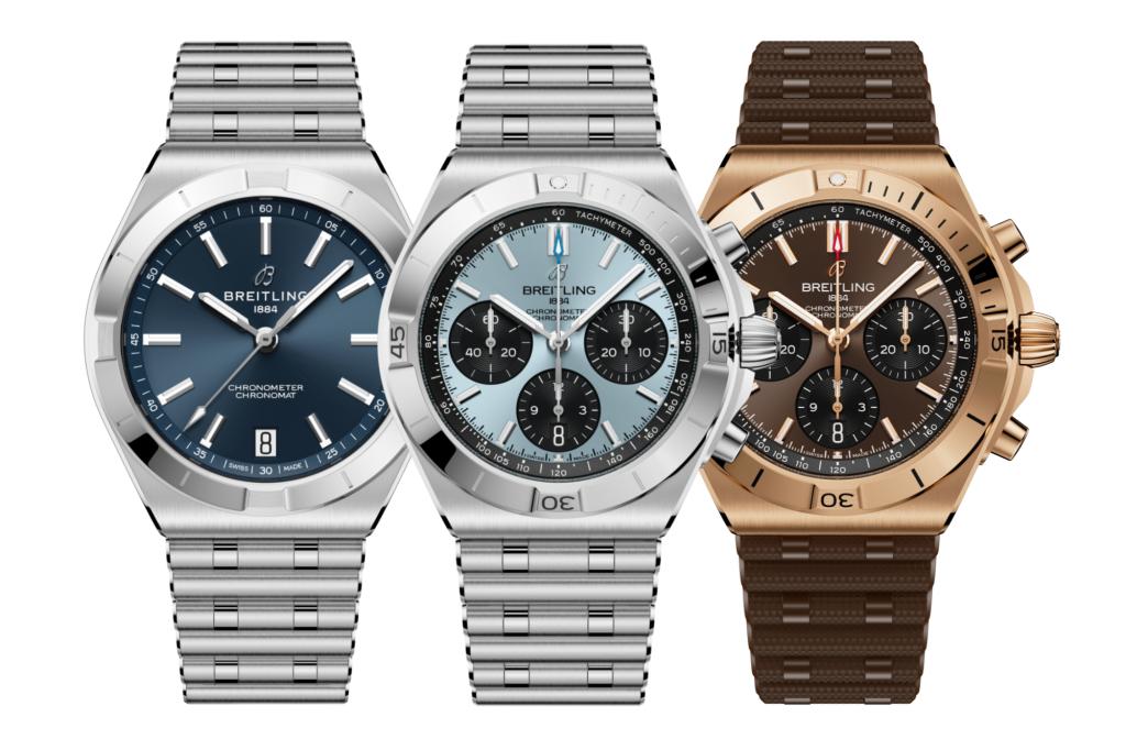 Breitling Chronomat collection on white background