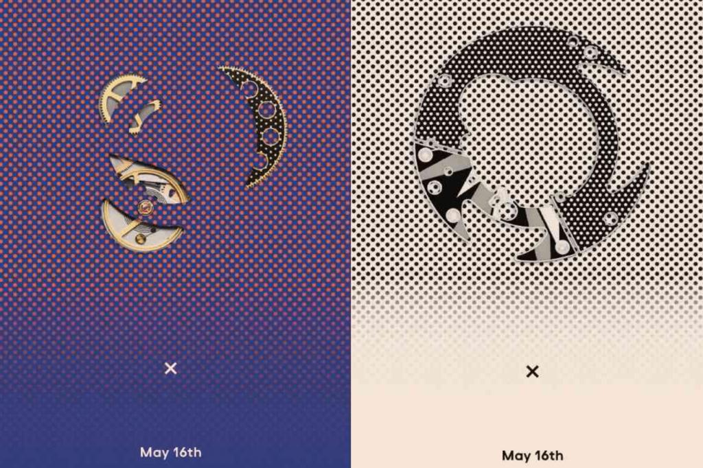 Swatch parts on dotted background advert