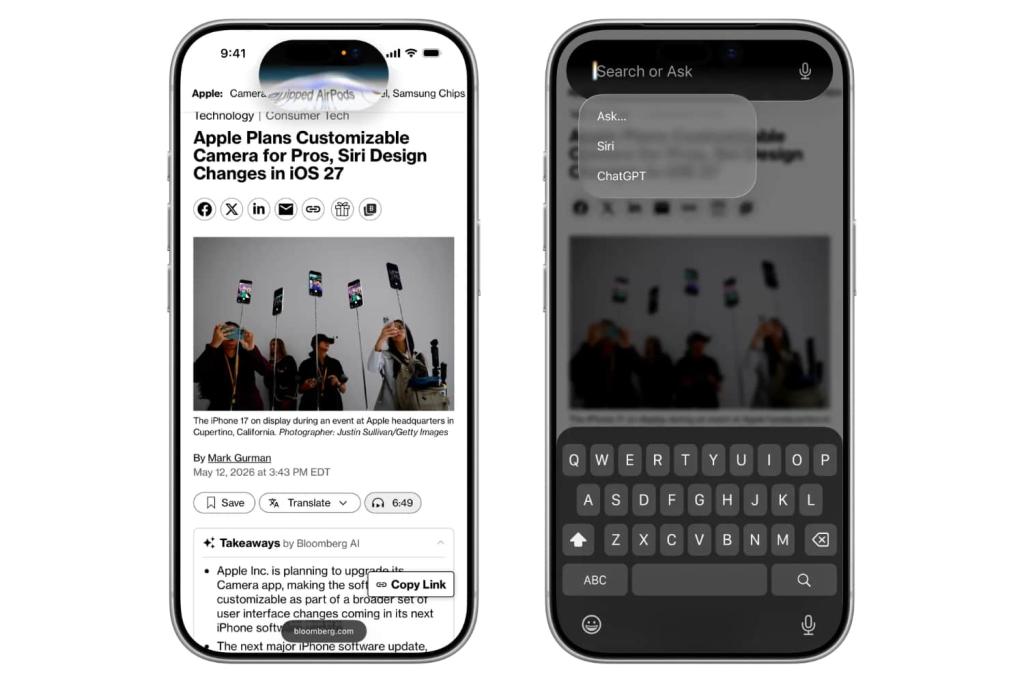 Siri interface Apple