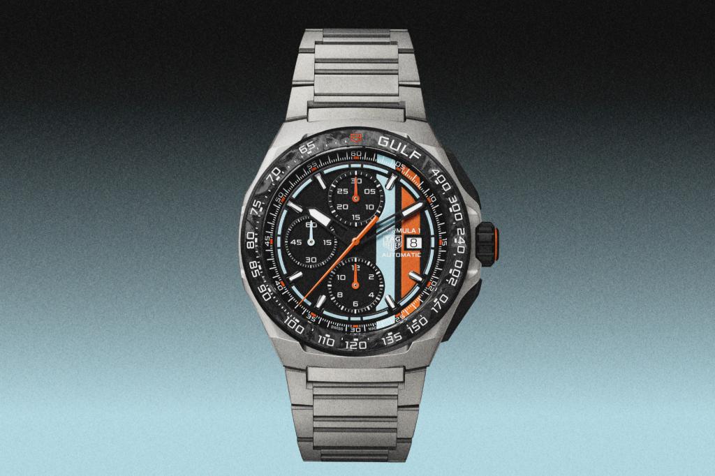 TAG Heuer Formula 1 Gulf on black gradient background